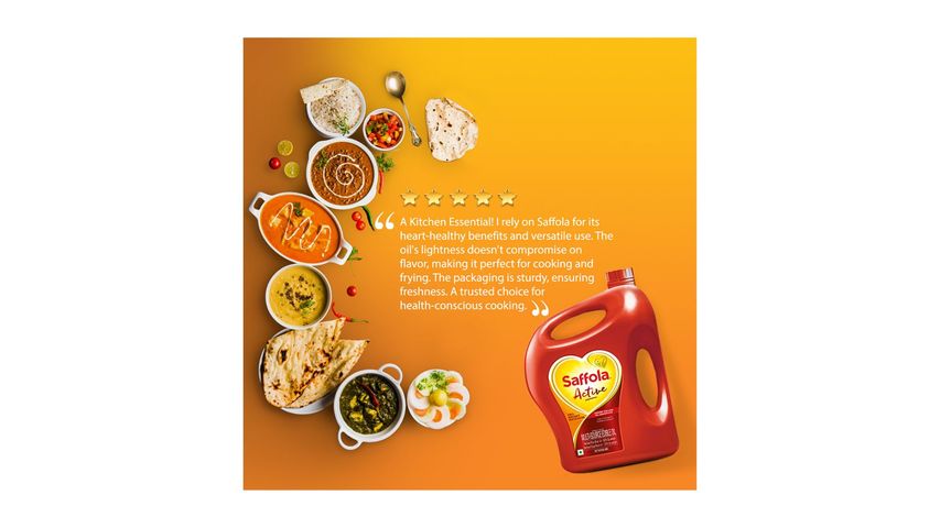 Saffola Active Fortified Edible Rice Bran Oil 5L