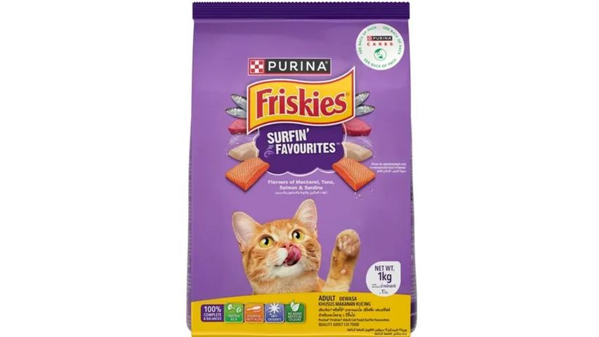 Purina Friskies Springsteen Surfin And Turfin Favourites Dry Cat Food 1kg
