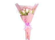 Pink Rose Hand Flower 1 Bouquet