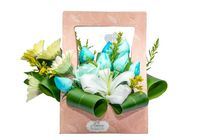 Blue Rose White Gerbera And White Lily 1 Bouquet