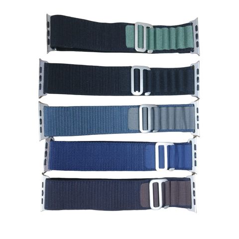 Slide Lock Loop Fabric Strap Watch Band Brown & Cofee 1 Piece