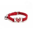 Cat Heart Collar With Neck Chain And Bell Red 1 Piece