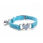 Cat Heart Collar With Neck Chain And Bell Blue 1 Piece
