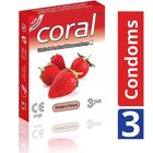 Coral Strawberry Flavours Condom 3 Pieces