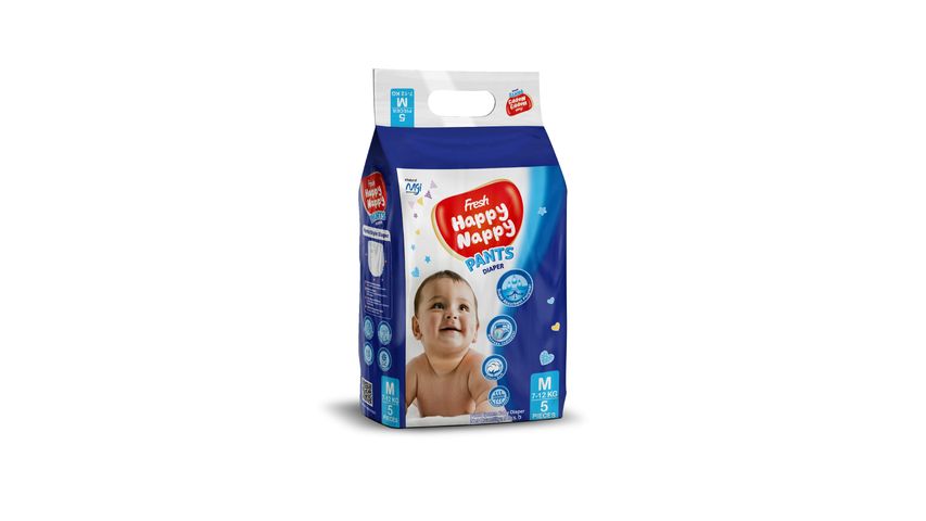 Fresh Happy Nappy Pants Diaper 7-12kg M 5 Pieces