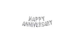 Happy Anniversary Foil Balloon Silver 16 Letters 1 Set