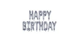 Happy Birthday foil balloon (Silver) 13 Letters