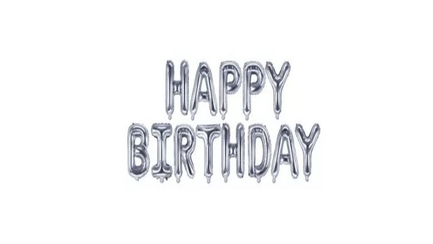 Happy Birthday foil balloon (Silver) 13 Letters