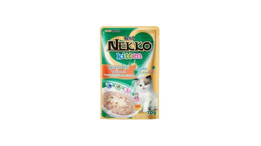 Nekko Kitten Tuna Topping Chicken Meat In Gravy 70g