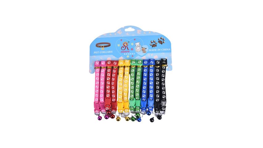 Pet Collars Paw Print Assorted 1 Piece