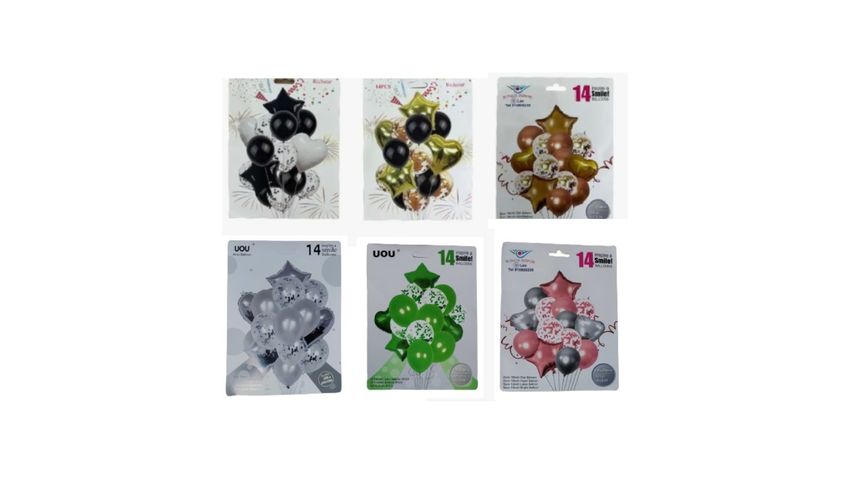 Latex Balloon Set (Assorted) Metallic 1 Piece