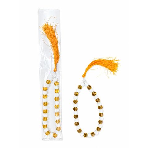 Tasbih Standard 33 Beads White Yellow Beads Assorted 1 Piece