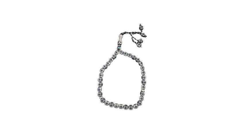 Tasbih Standard White And Black Beads Assorted 33 Beads 1 Piece