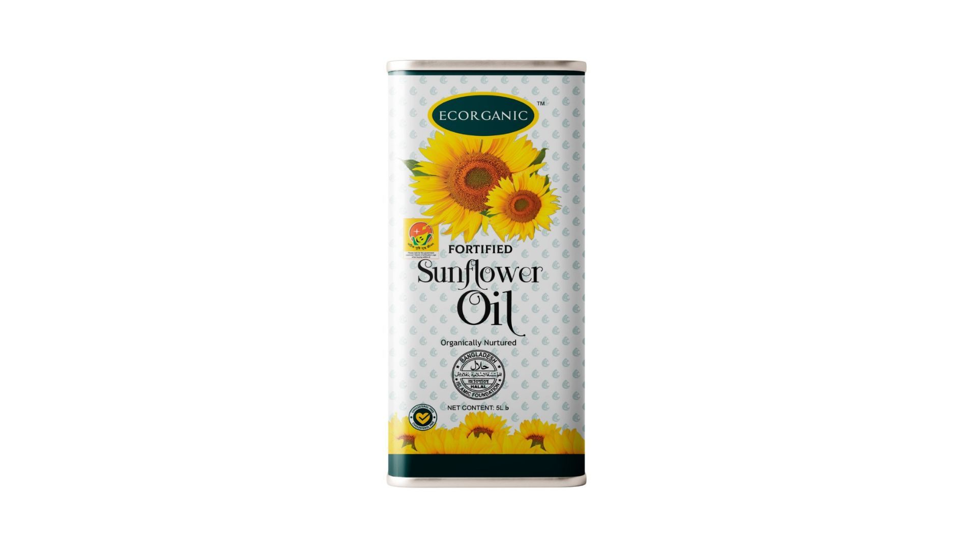 Ecorganic  Fortified Sunflower Oil Tin 5L