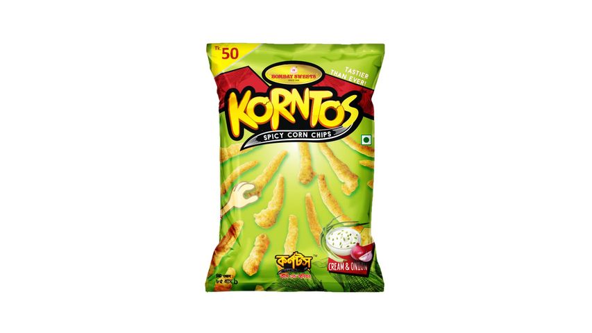 Bombay Sweets Korntos Cream & Onion Chips 85g