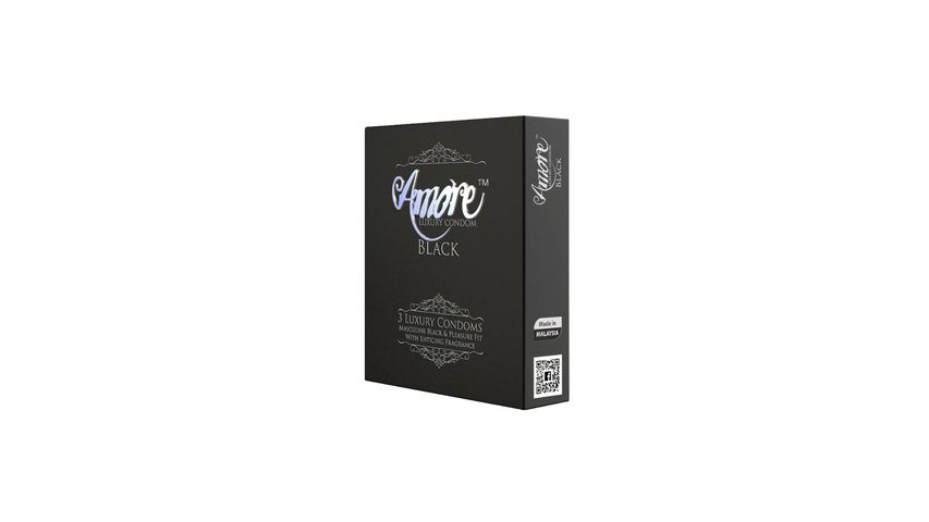 Amore Luxury Condom Black 3pcs