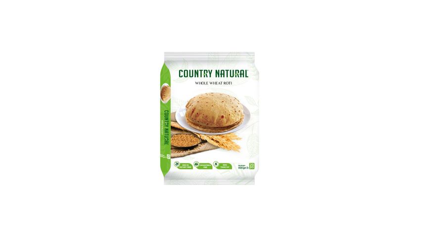 Country Natural Whole Wheat Roti 20 Pieces 900g
