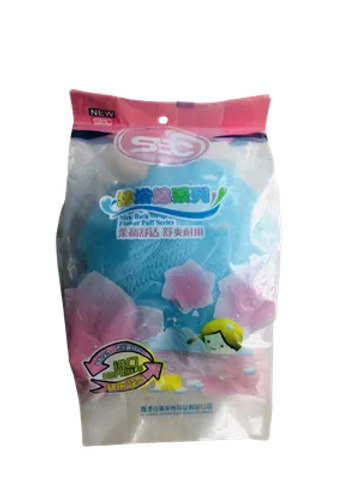 Bath Flower Puff Assorted 1 Piece