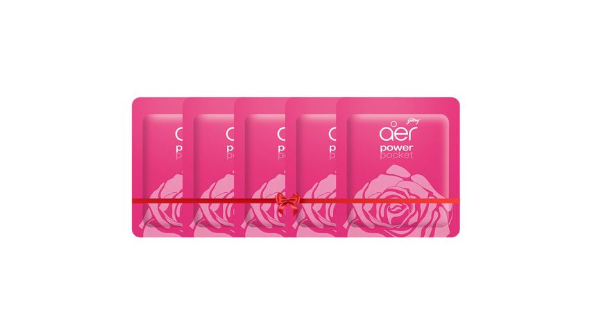 (Buy & Get Free) Buy 4pcs Aer Power Pocket Bathroom Fragrance Rose Fresh Blossom 10g & 1pc Aer Power Pocket Bathroom Fragrance Rose Fresh Blossom 10g