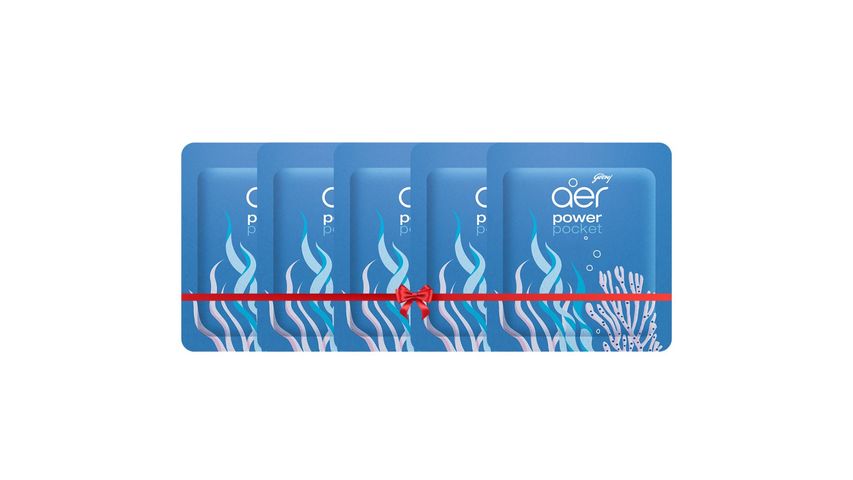 (Buy 4 & Get 1 Free) Aer Power Pocket Bathroom Fragrance Sea Breeze 10g