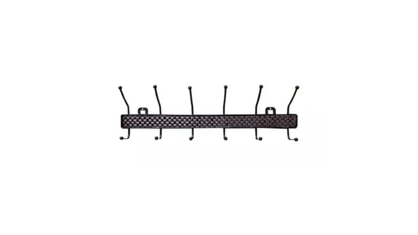 Steel Wire Wall Six Hook Hanger 22 X 6 Inches 1 Piece