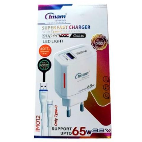 Imam 65w Im 012 Super Fast Charger Type C 1 Piece 
