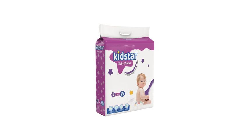 Kidstar Baby Diaper Belt L (9-18 kg) 56pcs