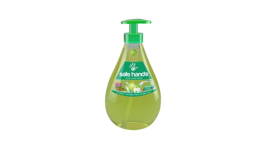 Safe Hands Liquid Handwash Green Apple Pump 350ml