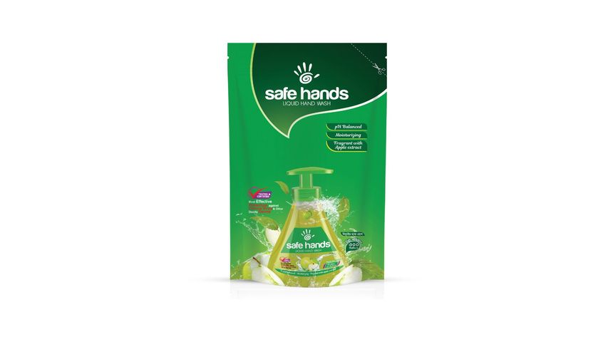 Safe Hands Liquid Handwash Green Apple Pouch 300ml