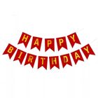 Happy Birthday Red Card Banner 1 Set