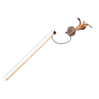 Wooden Stick Plush Ball Teaser Or Interactive Toy For Pet Cat 1 Piece