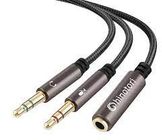 Aux Audio Mic Splitter 3.5mm Cable Converter For PC 1 Piece