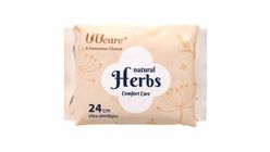Uucare Natural Herbs Daytime Sanitary Pads with Wings 24cm 12 Pieces