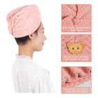 Patterned Absorbent Thick Hair Drying Cap Pink 1 Piece