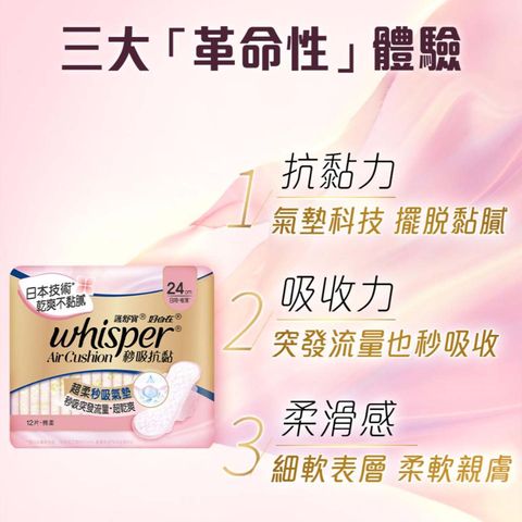護舒寶 Air Cushion 秒吸抗黏量多日用衛生巾 28cm 10片