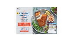 M&S 4 Battered Chunky Haddock Fillet Frozen 600g