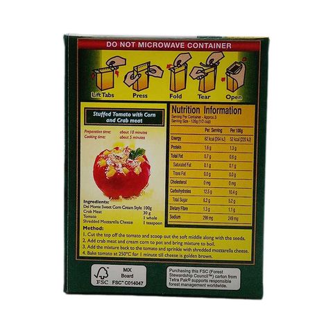 Del Monte Tetra Packs Cream Style Corn 380g