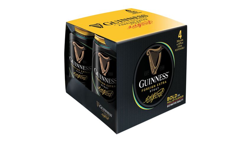 Guinness Foreign Extra Stout Canned Beer 330ml x4