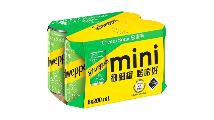 Schweppes Cream Soda 200ml x 6 (The new and old packaging will be shipped out randomly)