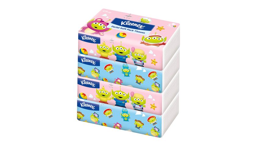Kleenex Disney Alien Edition Softpack Tissue 4pcs 1 Pack