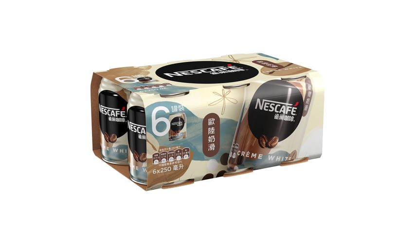 Nescafe Coffee Beverage Crème White 250ml x 6