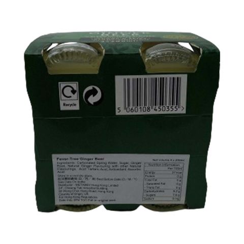 Fever-Tree Premium Ginger Beer Bottle 4pcs x 200ml