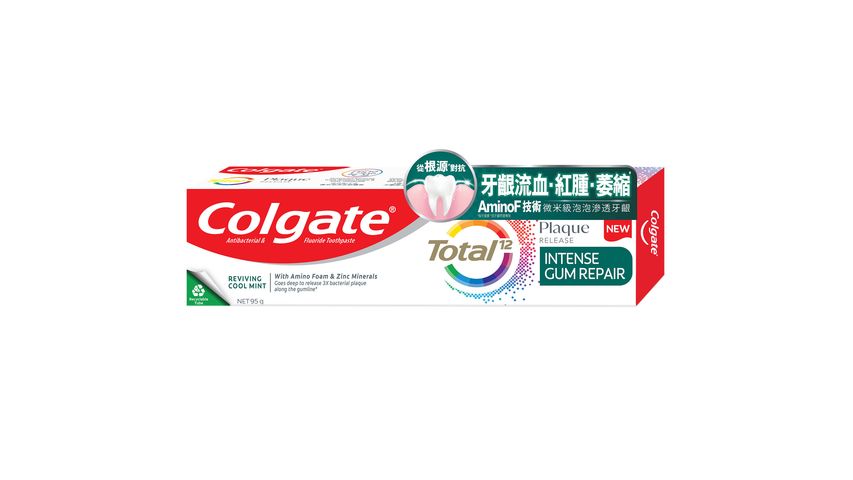 Colgate Total Plaque Intense Gum Repair Toothpaste Cool Mint Flavour 95g