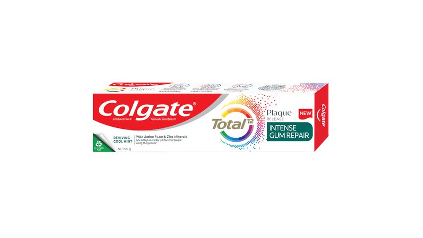 Colgate Total Plaque Intense Gum Repair Toothpaste Cool Mint Flavour 95g