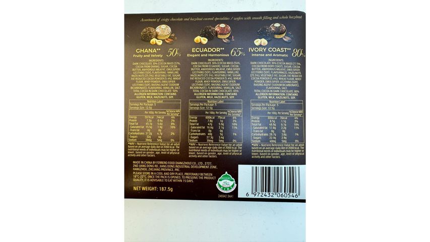 Ferrero Rocher Origins Premium Dark Chocolate T15 187.5g