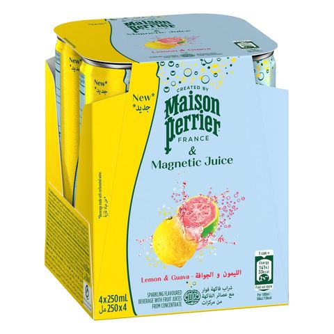 Perrier Magnetic Juice Lemon & Guava Can 4 x 250ml