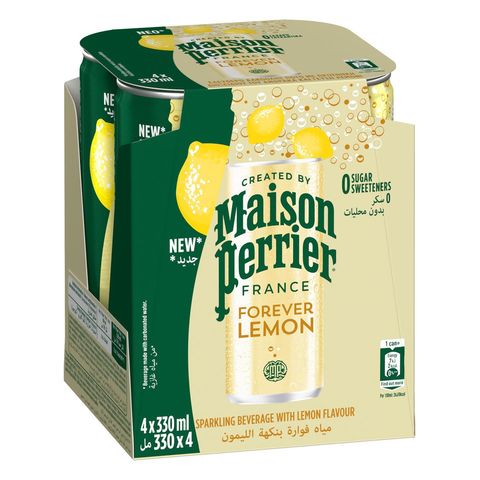 Perrier Forever Lemon Sparkling Water Can 4 x 330ml
