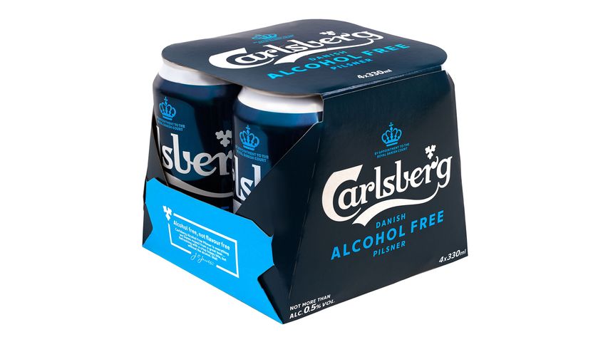 Carlsberg Pilsner Alcohol Free 0.0 Canned Beer 330ml x4