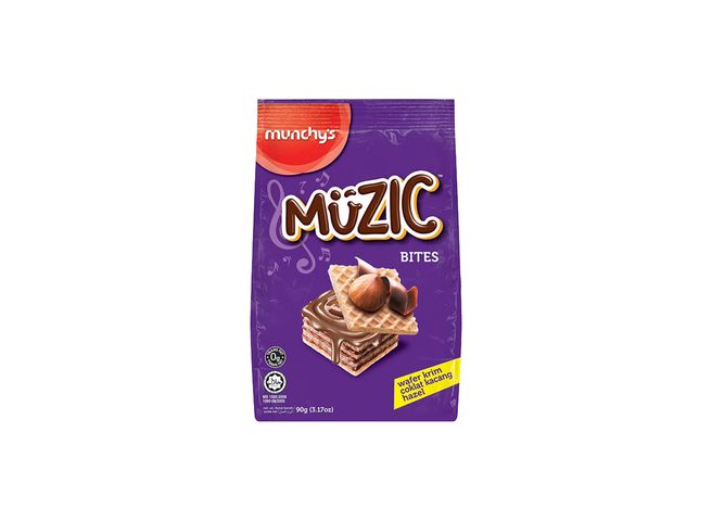 Munchy's Muzic Chocolate Hazelnut Wafer Bites 90g