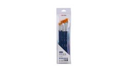 Deli Coloring Brush 6 Sizes Nylon (3pcs Round & 3pcs Flat) 1 Set